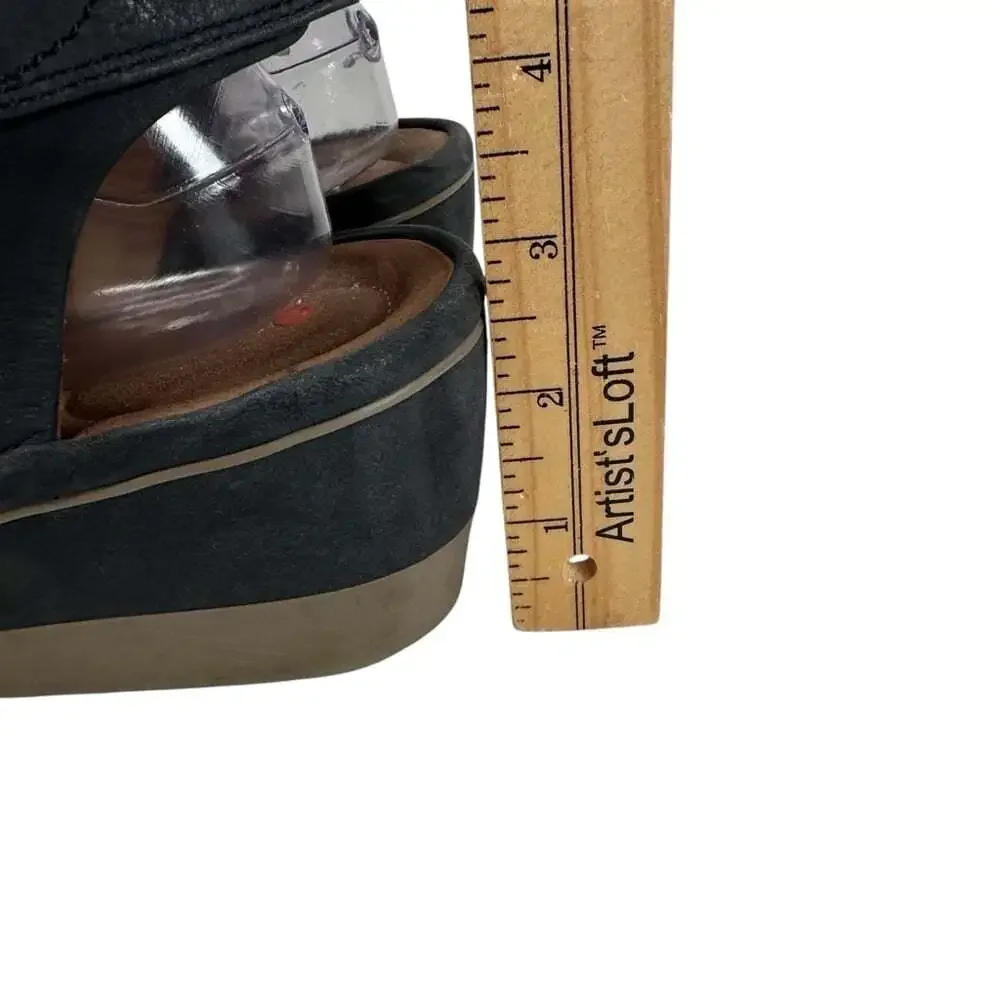 Clarks Unstructured Wynnmere Abie Grey Wedge Sandals Size 10 Cushioned Shoes